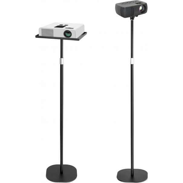 Supporto proiettore da terra con snodo sferico da 1/4'', Regolabile in altezza da 60 a 120 cm, Ideale per laptop, proiettori, fotocamere