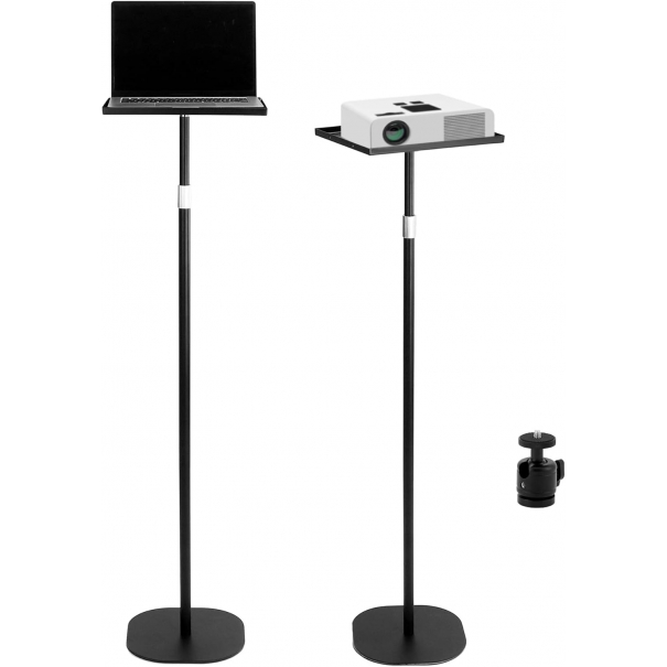 Supporto proiettore da terra con snodo sferico da 1/4'', Regolabile in altezza da 60 a 120 cm, Ideale per laptop, proiettori, fotocamere