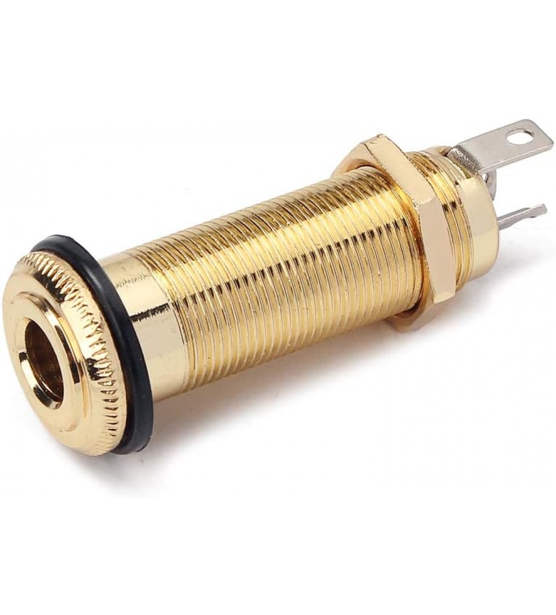 Jack stereo in rame per chitarra e basso, a cilindro, jack di ingresso/uscita, 4 pin, oro
