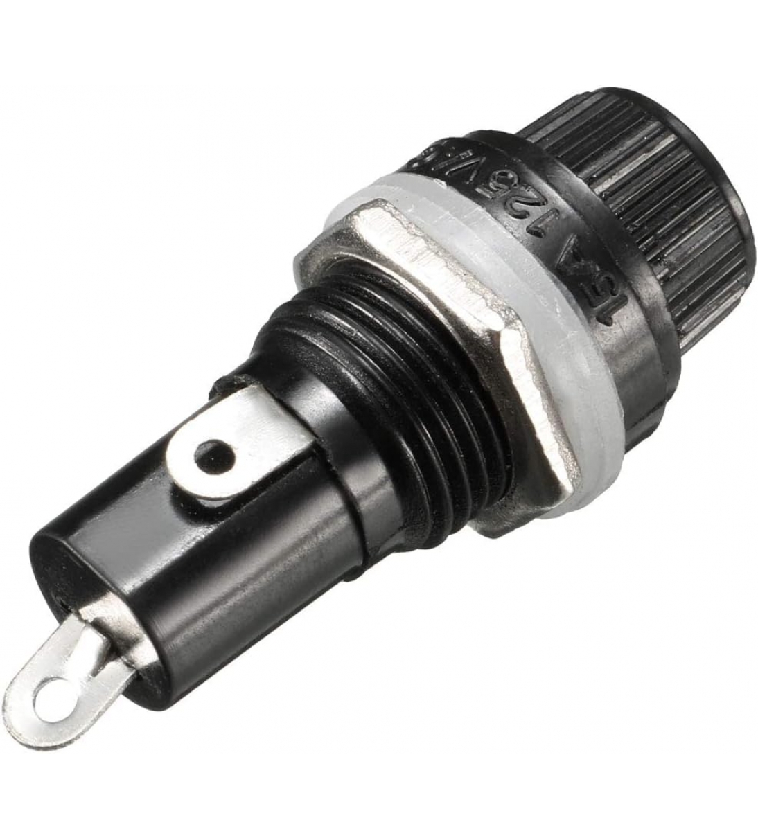 Portafusibile AC 10A 250V Nero Portafusibile con Tappo a Vite