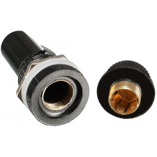 Portafusibile AC 10A 250V Nero Portafusibile con Tappo a Vite