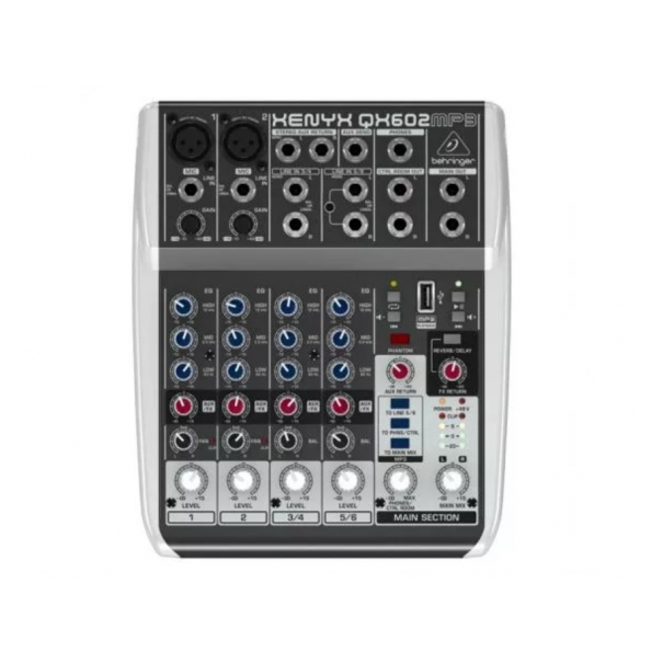 Xenyx QX602 MP3 MIXER 6 CANALI CON PREAMPLIFICATORI MICROFONICI XENYX