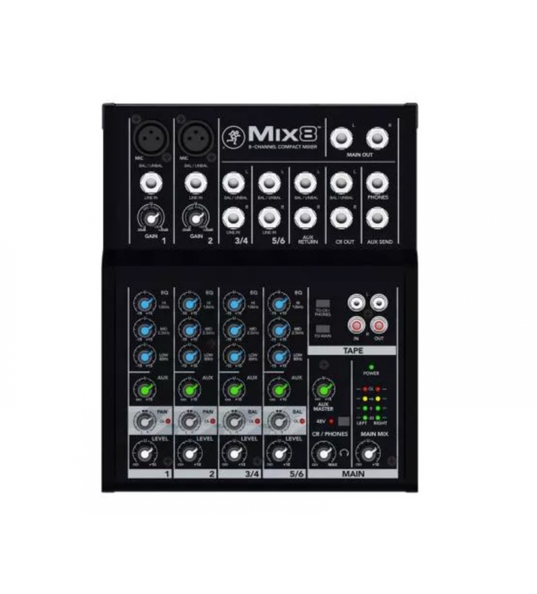 Mix8 MACKIE MIXER COMPATTO 6 INPUT CON 2 PREAMPLIFICATORI MICROFONICI