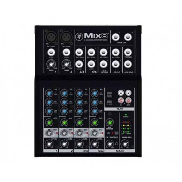 Mix8 MACKIE MIXER COMPATTO 6 INPUT CON 2 PREAMPLIFICATORI MICROFONICI