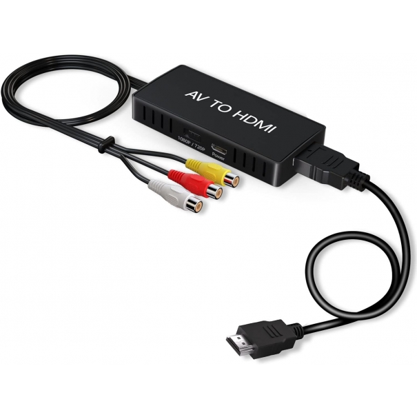 Adattatore da RCA a HDMI, da AV a HDMI, convertitore audio video 1080P composito CVBS con cavo HDMI [B006WB059]