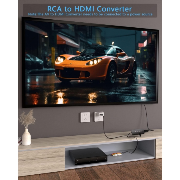 Adattatore da RCA a HDMI, da AV a HDMI, convertitore audio video 1080P composito CVBS con cavo HDMI [B006WB059]