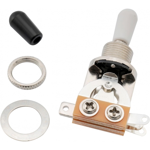 Selettore Pickup 3 Posizioni per Chitarra Elettrica Epiphone Les Paul,Cromato Pomello Bianco
