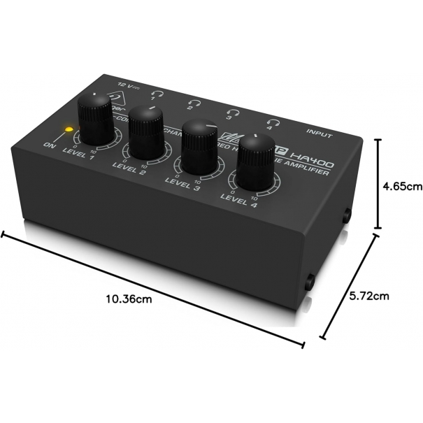 MICROAMP HA400 Ultra-Compact 4-Channel Stereo Headphone Amplifier