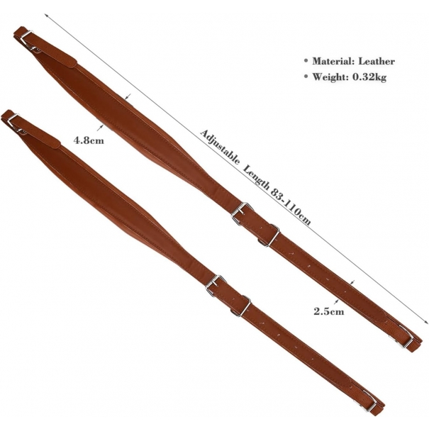 Tracolla per Fisarmonica 83-110cm, per Fisarmonica 16-120 Bassi (Caffè)
