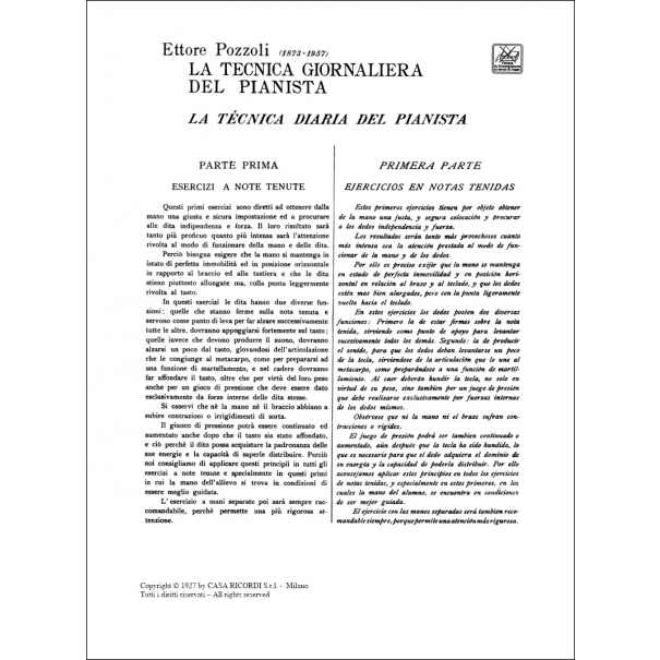 Tecnica Giornaliera del Pianista Parte 1 e 2