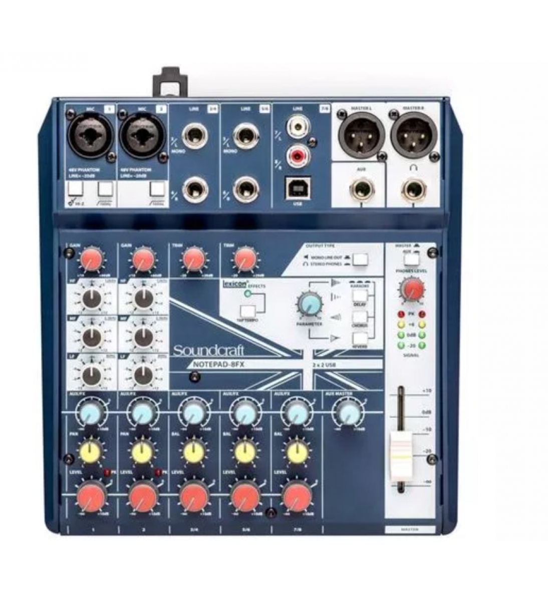 Notepad 8FX MIXER ANALOGICO USB 8 CANALI, 2 MIC INPUT, ALIMENTAZIONE PHANTOM, EFFETTI DIGITALI