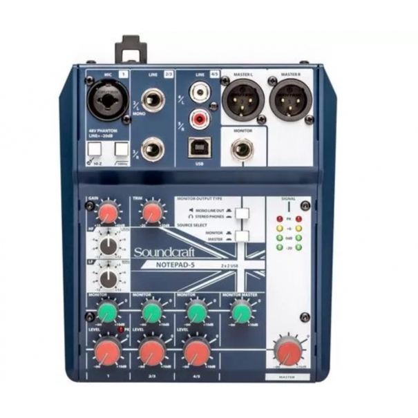 Notepad 5 MIXER ANALOGICO USB 5 CANALI CON PREAMPLIFICATORE MICROFONICO