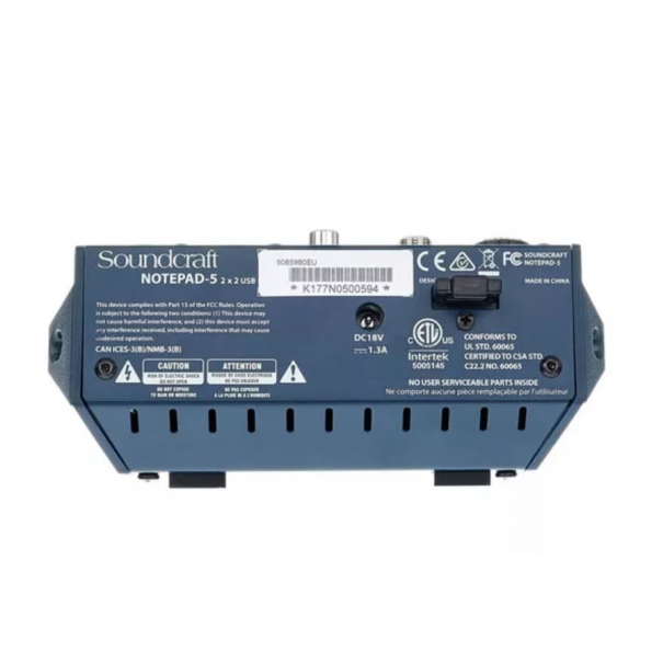 Notepad 5 MIXER ANALOGICO USB 5 CANALI CON PREAMPLIFICATORE MICROFONICO