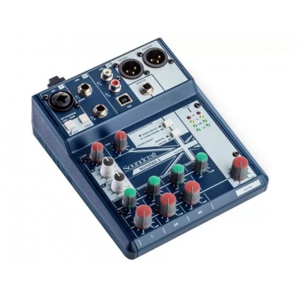 Notepad 5 MIXER ANALOGICO USB 5 CANALI CON PREAMPLIFICATORE MICROFONICO
