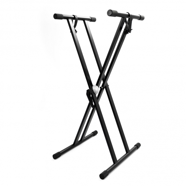 Supporto per tastiera doppio telaio con Sistema Crocodile a leva (max 50 Kg statici)