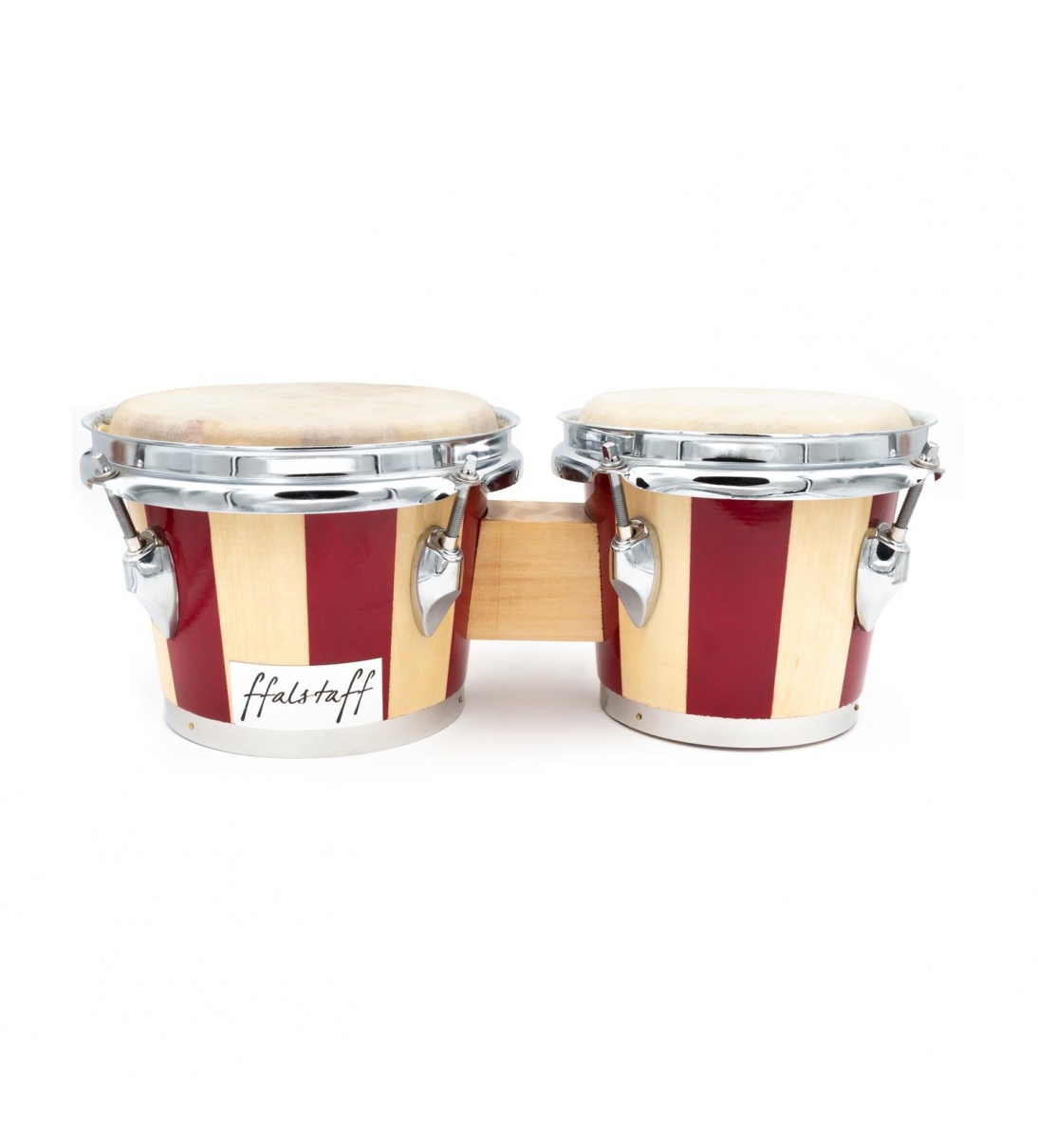 Bongo in Legno - Misure Pelli 7.5" & 8.5" (Natural/Rosso)