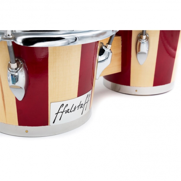 Bongo in Legno - Misure Pelli 7.5" & 8.5" (Natural/Rosso)