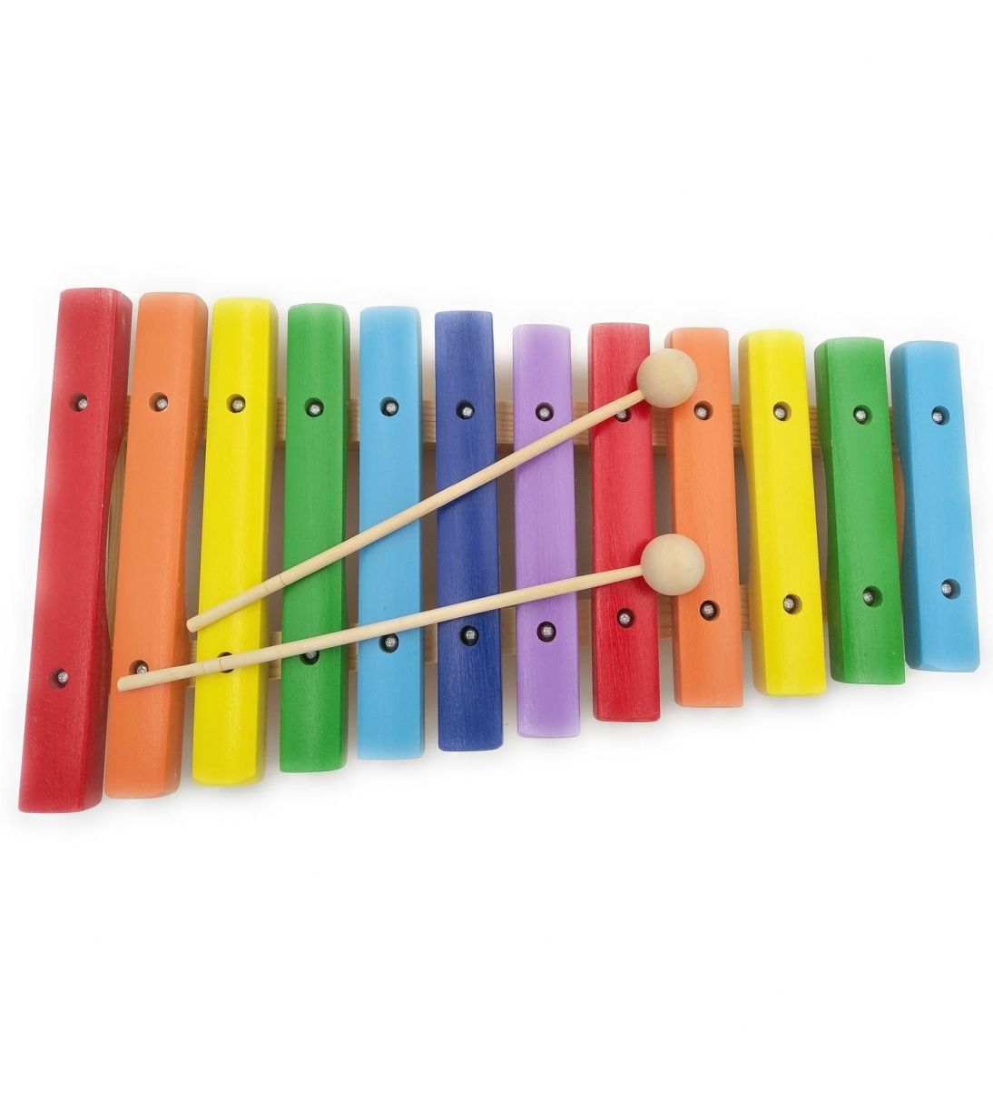 Xilofono Multicolor ffalstaff 12 Piastre in Legno e Bacchette