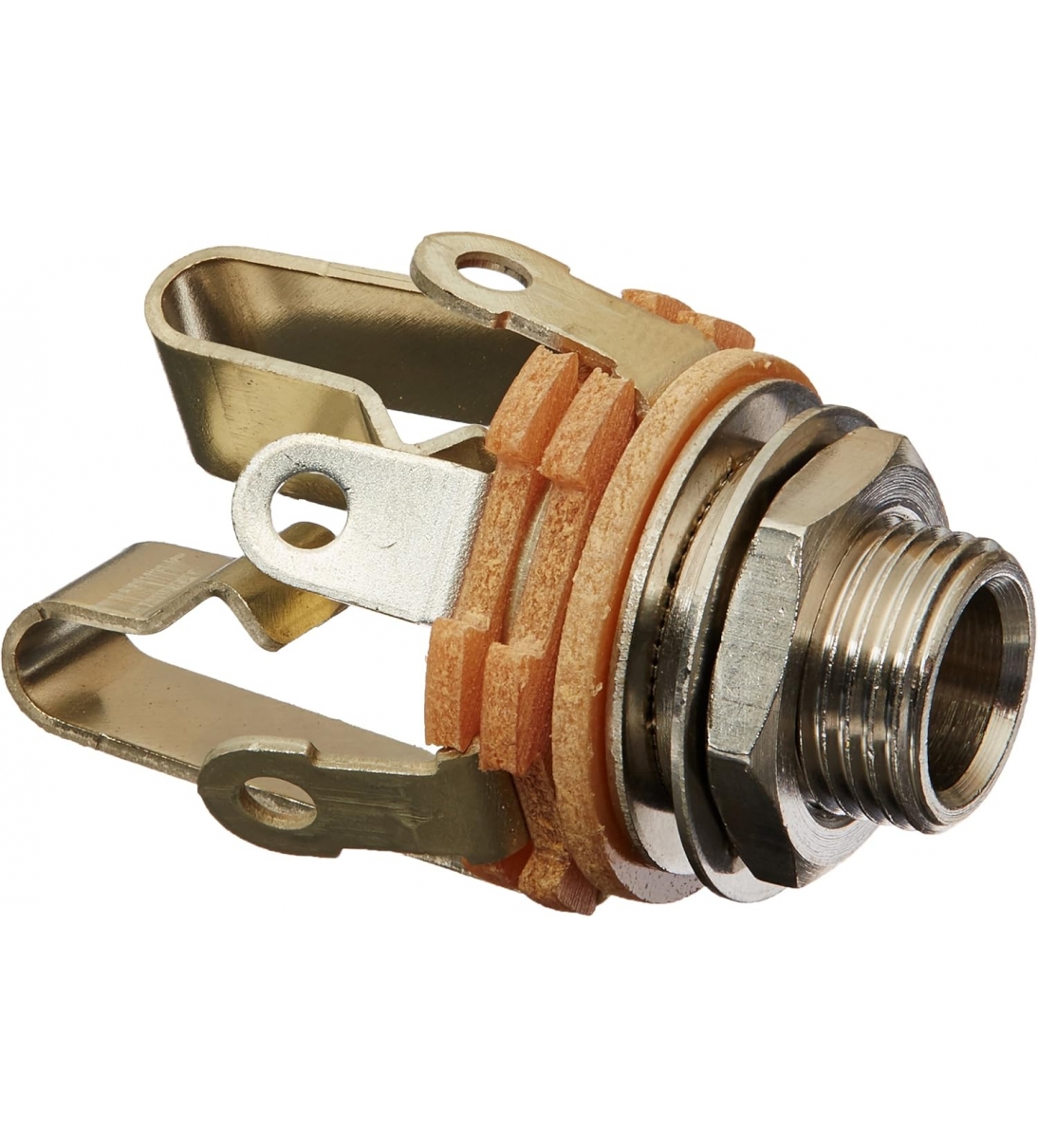 Switchcraft 12B Stereo TRS Femmina 1/4" Jack con rondella e dado, finitura nichel