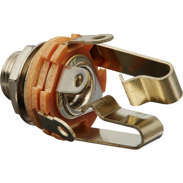 Switchcraft 12B Stereo TRS Femmina 1/4" Jack con rondella e dado, finitura nichel