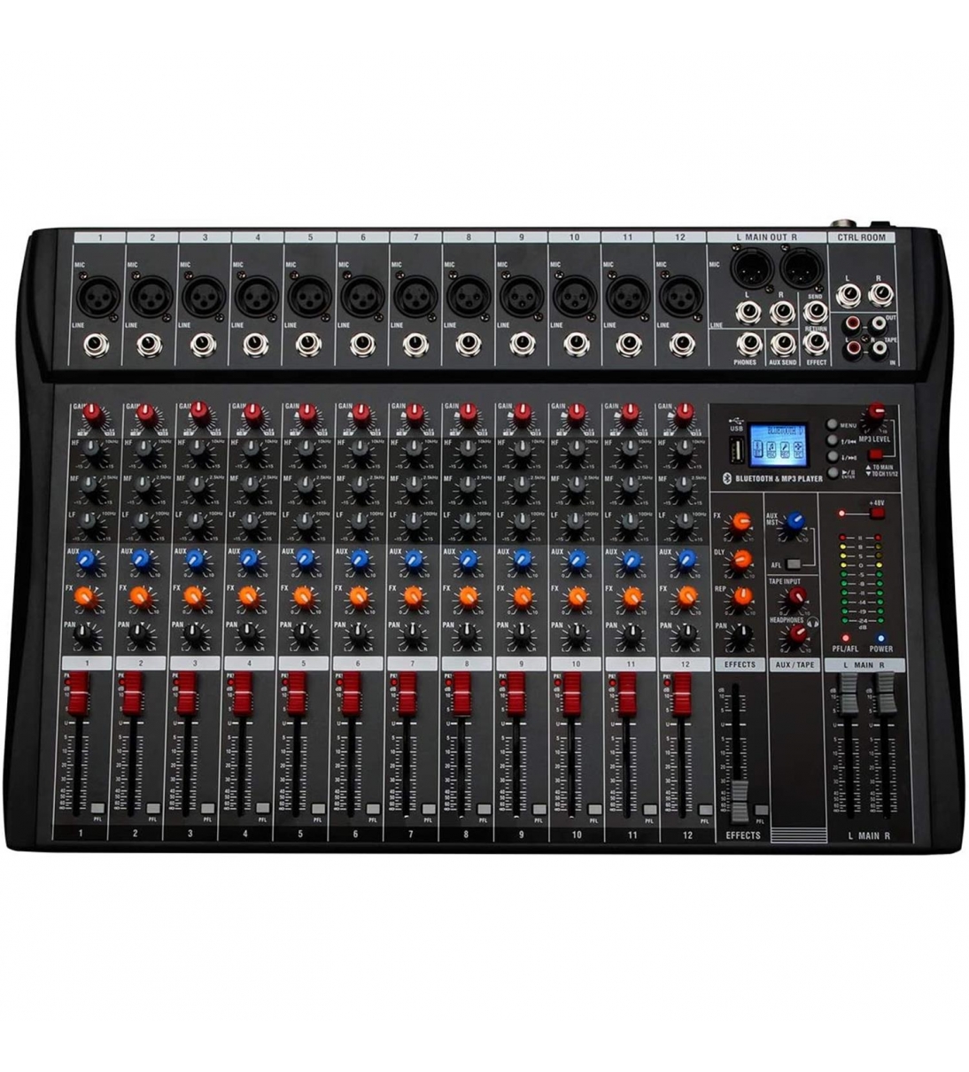 CT-120S Mixer/Scheda Audio 12 canali (reali) MP3 USB Bluetooth con Effetto Echo