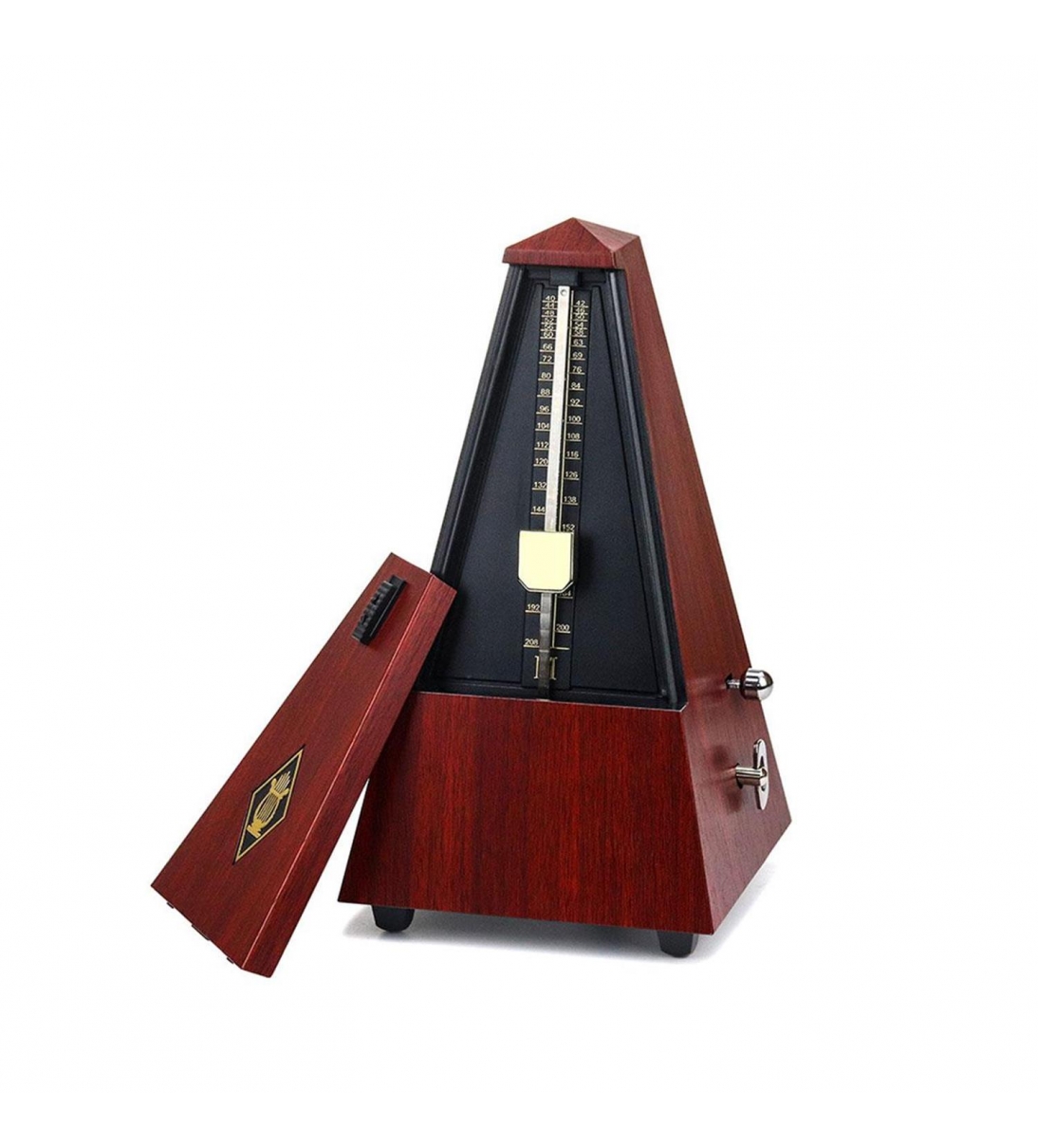 Metronomo Meccanico in Plastica effetto legno con Campanello (Mogano Opaco)