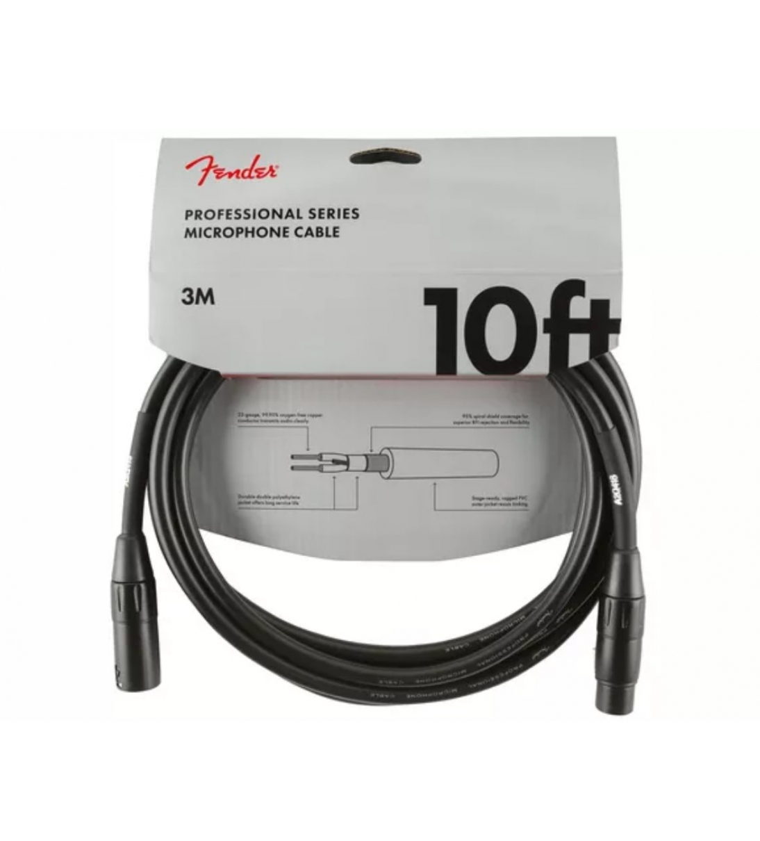 FENDER Professional Series Microphone Cable 3m Black