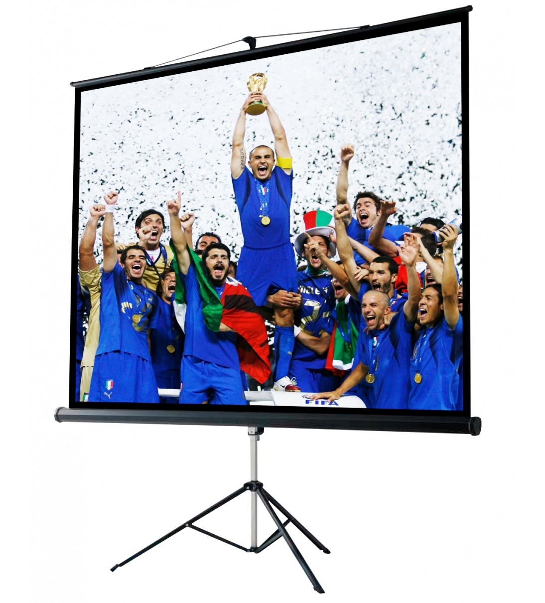 Schermo proiezione "Light-Pro" con bordi su treppiede 238x238cm 133"