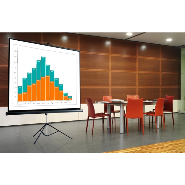 Schermo proiezione "Light-Pro" con bordi su treppiede 238x238cm 133"