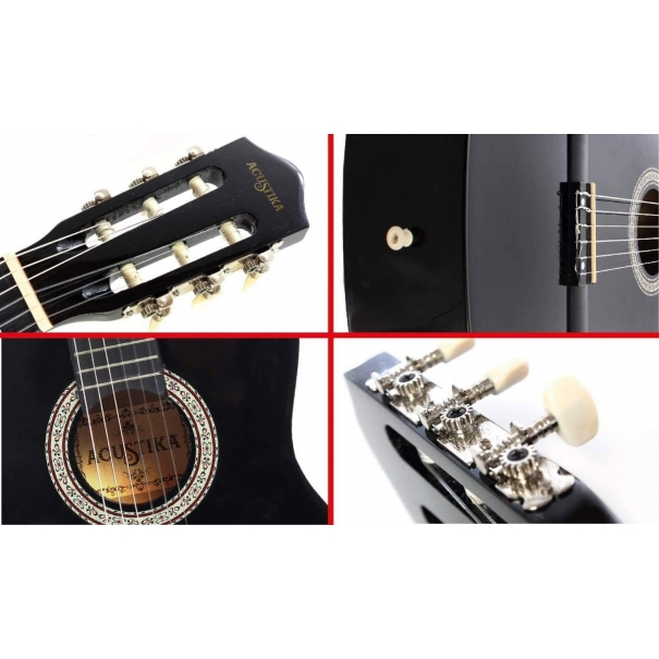 Chitarra Classica Acustika in Legno 93 cm 6 Corde in Nylon 3/4 Misura 36 Blue Burst
