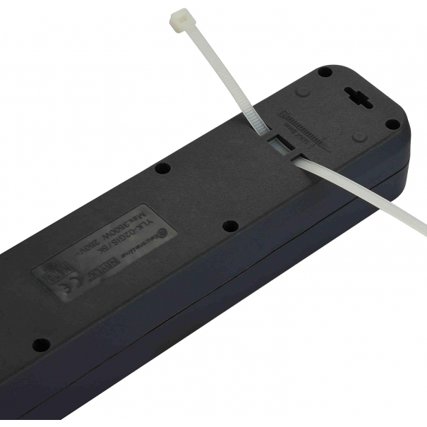 Multipresa 6 posti Polivalenti P40(Schuko + 10/16A) con Interruttore Cavo 1,5 m Nero
