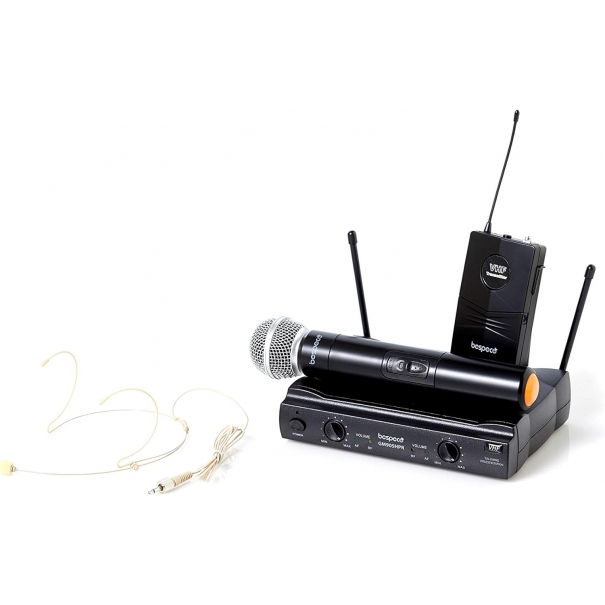 Bespeco GM905HPR Doppio Radiomicrofono Senza Fili Palmar e Headset Vhf