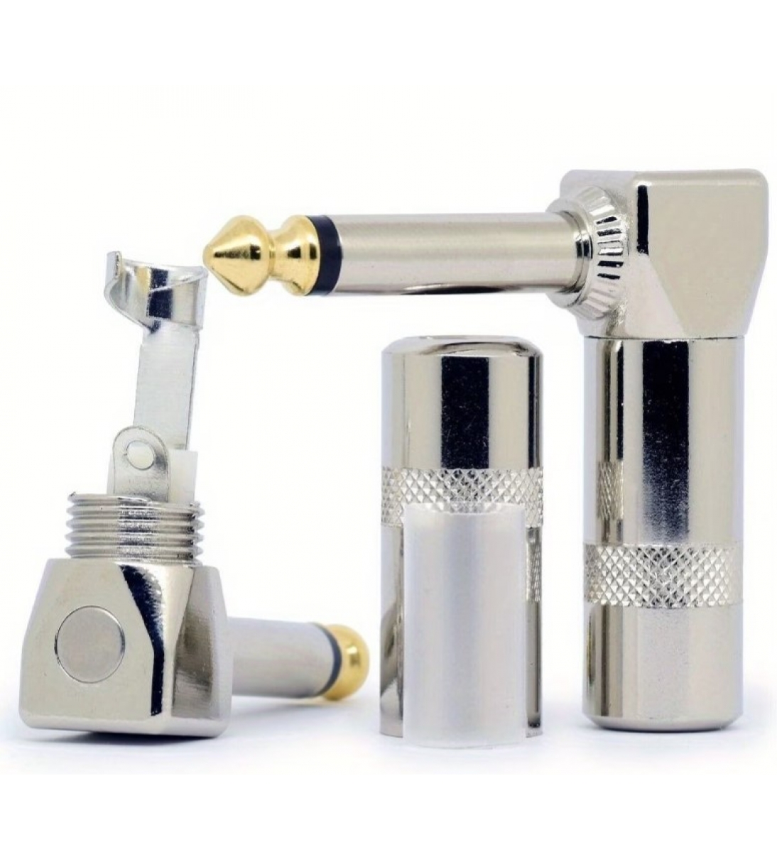 Jack Mono ad Angolo Retto, Punta placcata in oro 1/4 di pollice