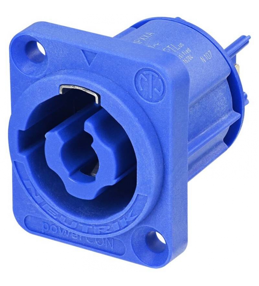 Spina da pannello Neutrik powerCON di potenza 20A, blue, power-in system, 3 poli [NAC3MPXXA]