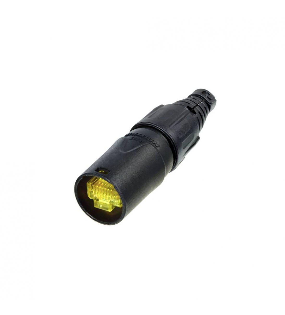 Guscio Neutrik per connettore RJ45 per la trasmissione dati (sia 10Base-T sia 100Base-T) in ambienti estremi e permette il montaggio di cavi preassemblati con connettori RJ45 convenzionali [NE8MXB]