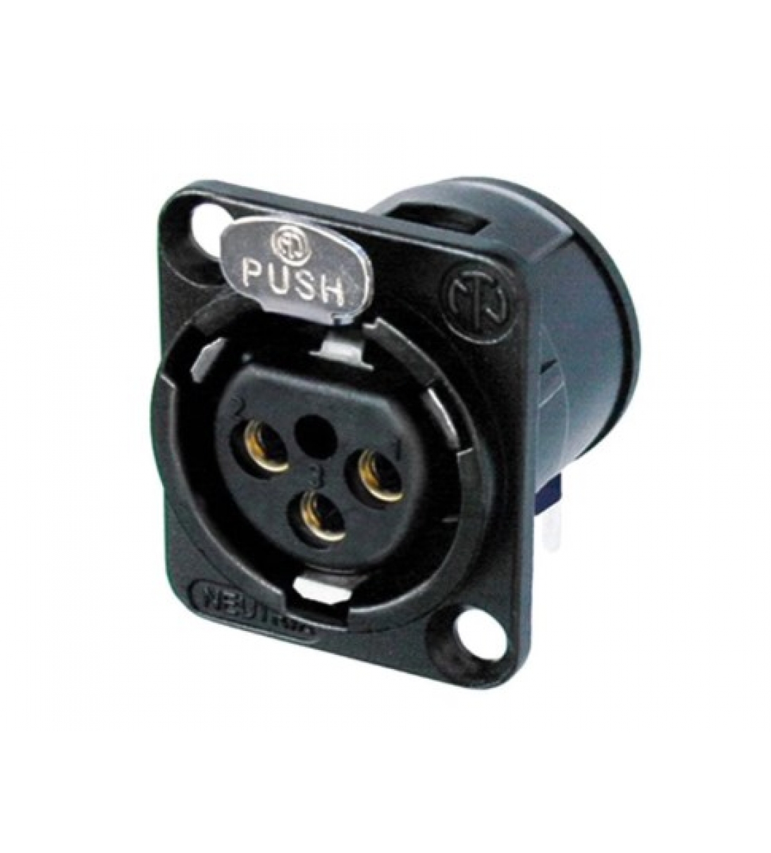 Neutrik Connettore XLR  Nero con contatti dorati 90°
