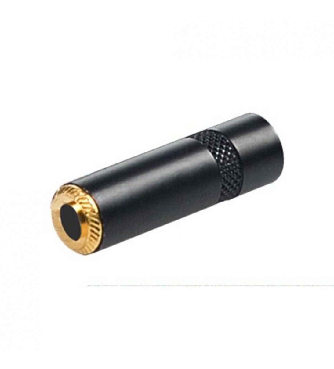 Jack Stereo femmina volante Ø 3.5 mm - 1/8' REAN, interamente in metallo. Cromato nero con contatti dorati [NYS240BG]