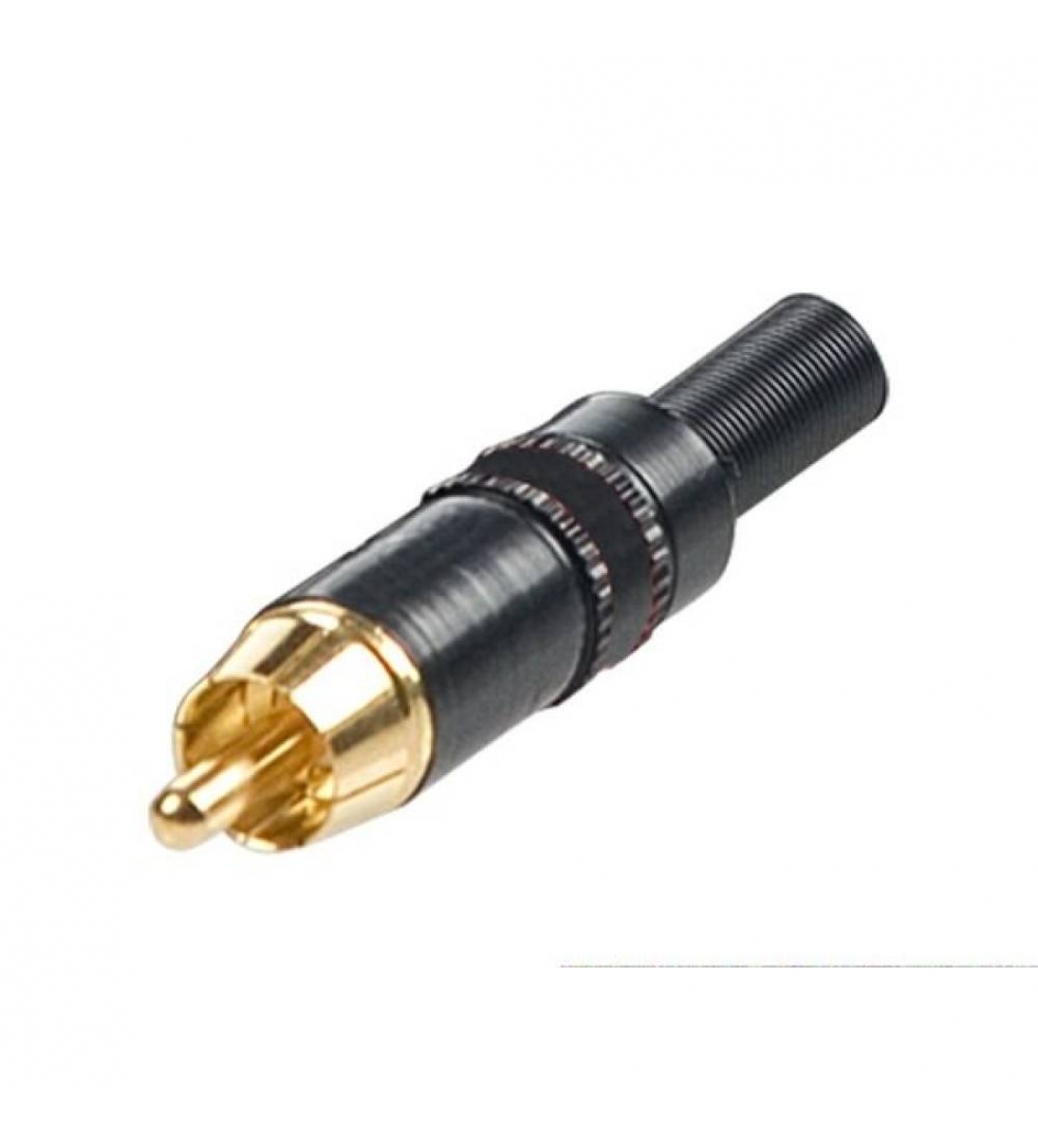 Spina volante RCA REAN, con contatti dorati e con corpo interamente in metallo. Colore nero [NYS3730]