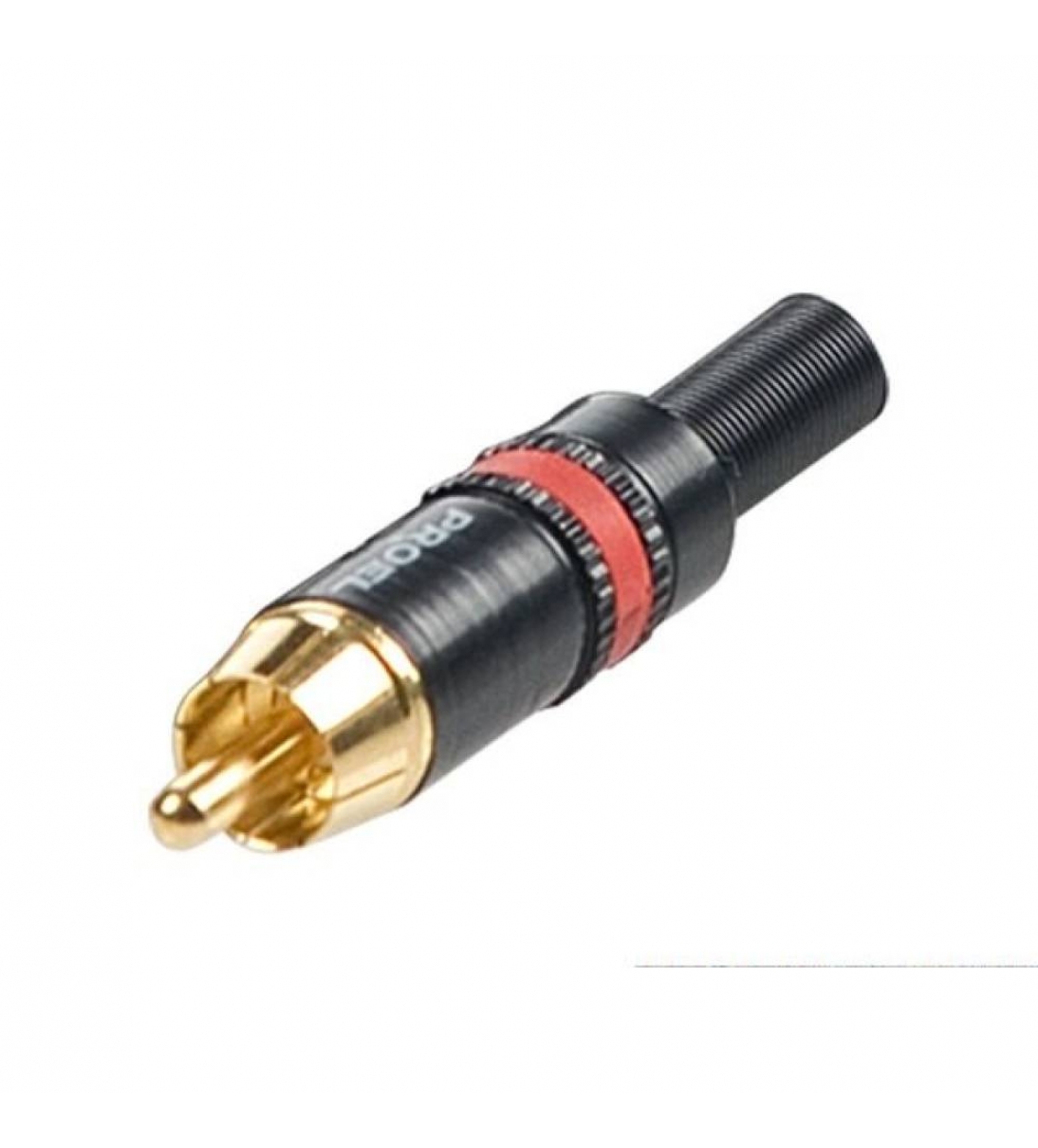 Spina volante RCA REAN, con contatti dorati e con corpo interamente in metallo. Ring di colore rosso - [NYS3732]