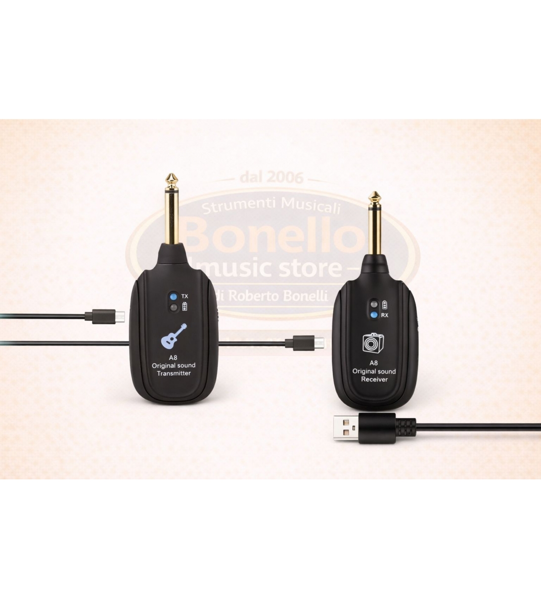 Trasmettitore e Ricevitore per Chitarra Sistema Trasmissione Audio Wireless per Chitarra Elettrica Basso Violino