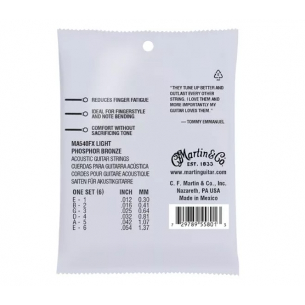 MARTIN MA540FX Authentic Flexible Core 92/8 Phosphor Tommy's Choice Light 12-54