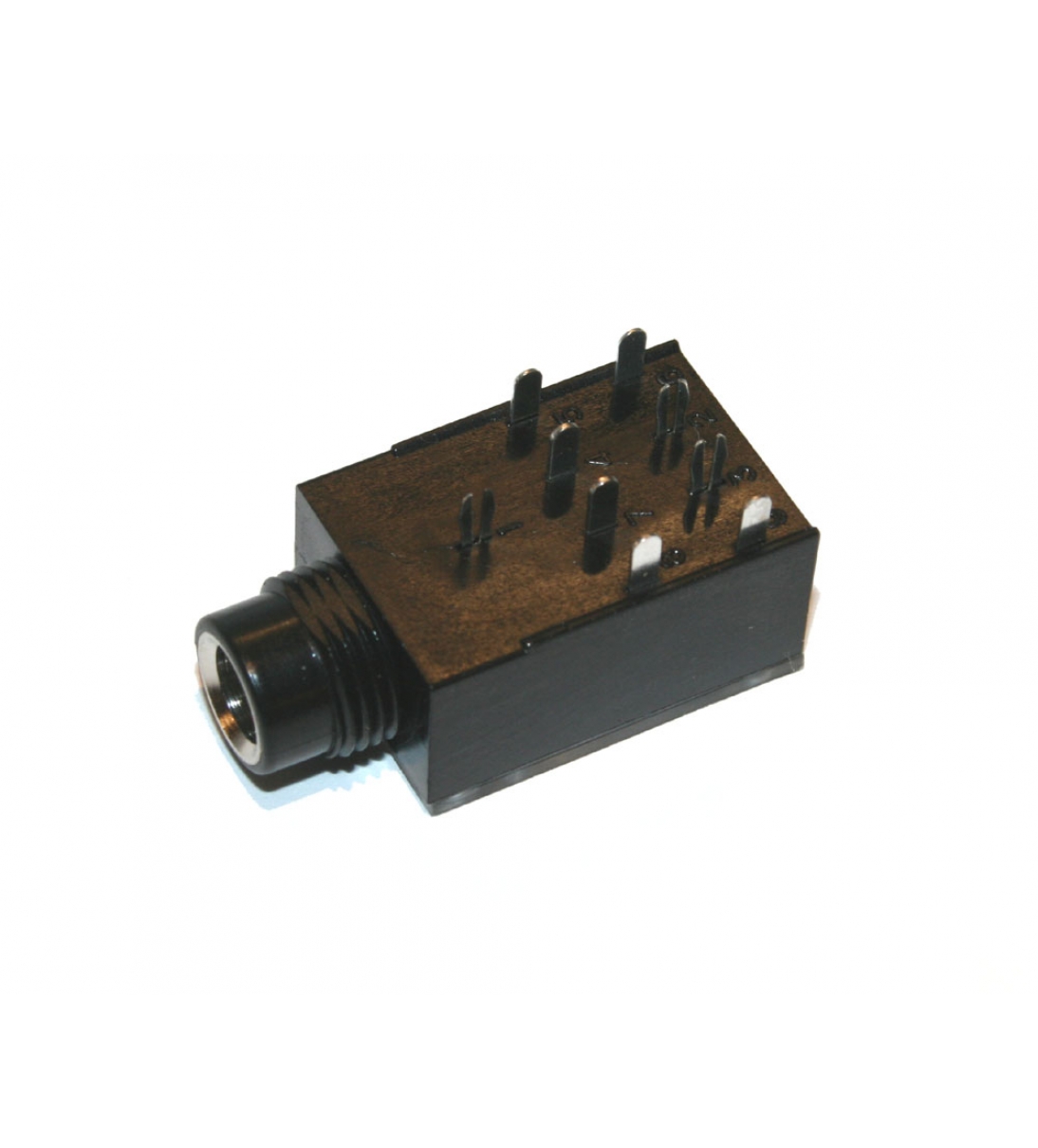 Connettore jack stereo da 1/4 di pollice con interruttore e montaggio su circuito stampato a 9 pin