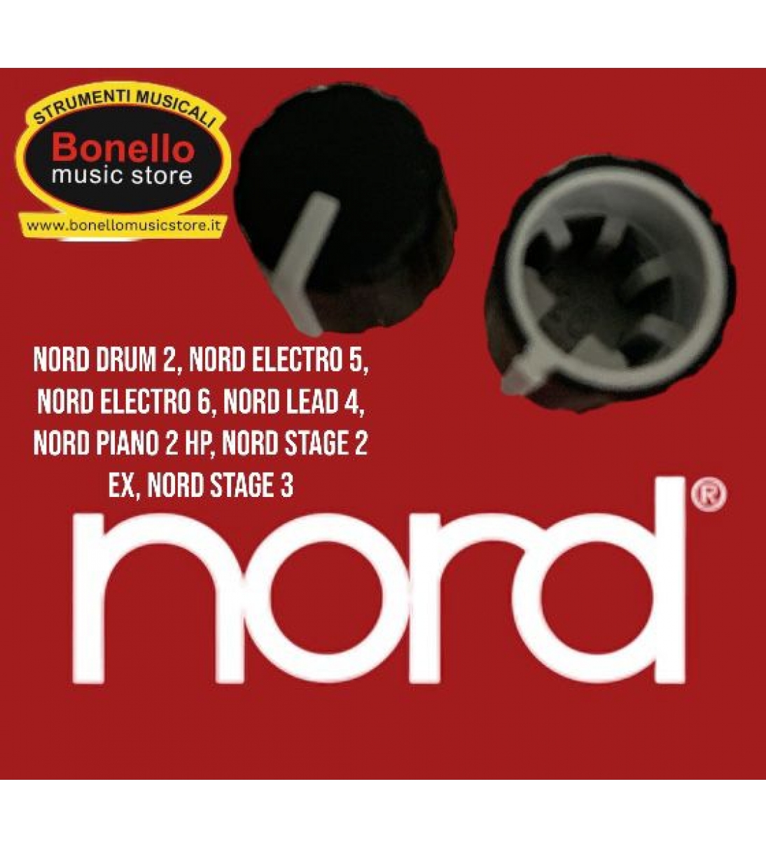 Knob pot. 0004/0005 per Nord Drum 2, Nord Electro 5, Nord Electro 6, Nord Lead 4, Nord Piano 2 HP, Nord Stage 2 EX, Nord Stage 3
