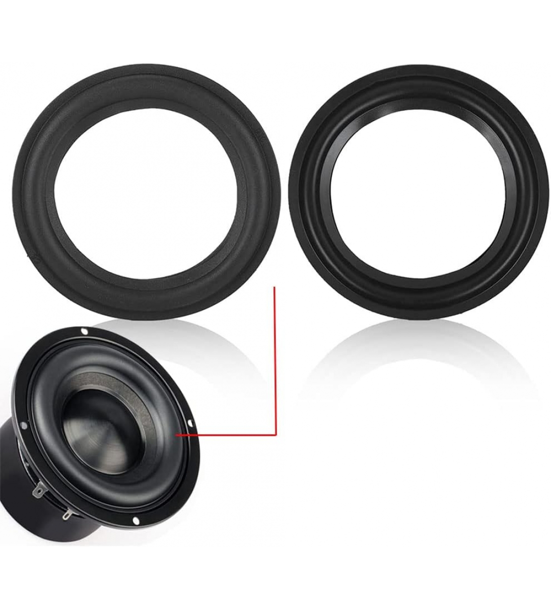 Bordi in gomma Sostituzione parte di riparazione del woofer Riparazione di perline dell'altoparlante del bordo della schiuma del subwoofer per Jbl/Swans Bordo dell'altoparlante (4 inch)