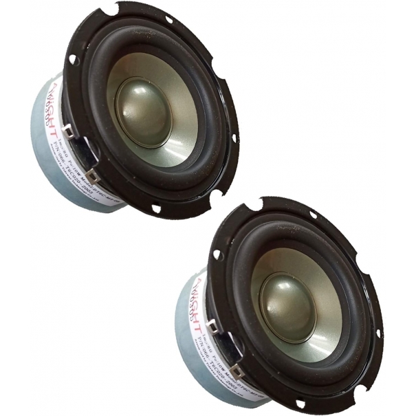 COPPIA MIDRANGE WOOFER 3" 9 CM METALLO 8 Ohm MIDWOOFER 60WX2 RICAMBI CASSE medi 76 MM
