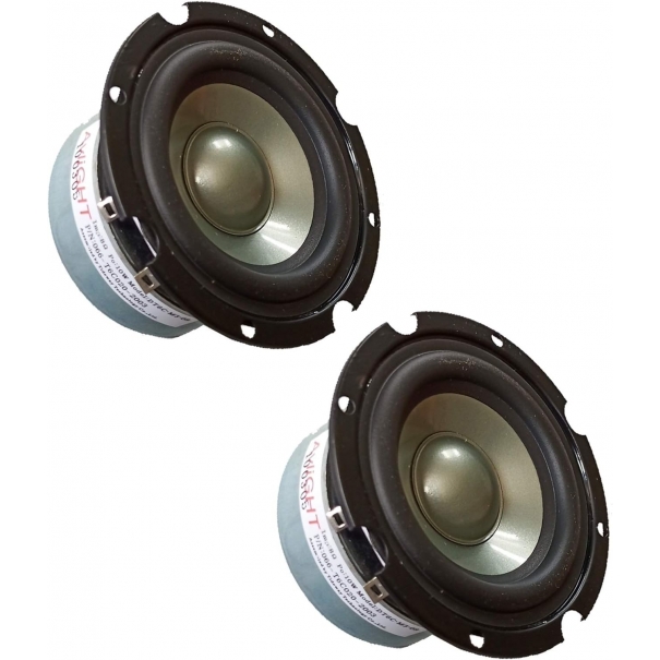 COPPIA MIDRANGE WOOFER 3" 9 CM METALLO 8 Ohm MIDWOOFER 60WX2 RICAMBI CASSE medi 76 MM