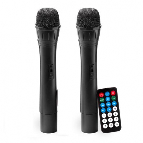 Diffusore Trolley 500W Ricaricabile Woofer da 15' con sistema LED, Display LCD, Player Mp3 (USB/SD), Radio FM, Caricatore USB, Telecomando, 2 Radiomicrofoni, Echo e TalkBack - TRP-15A-Mp3