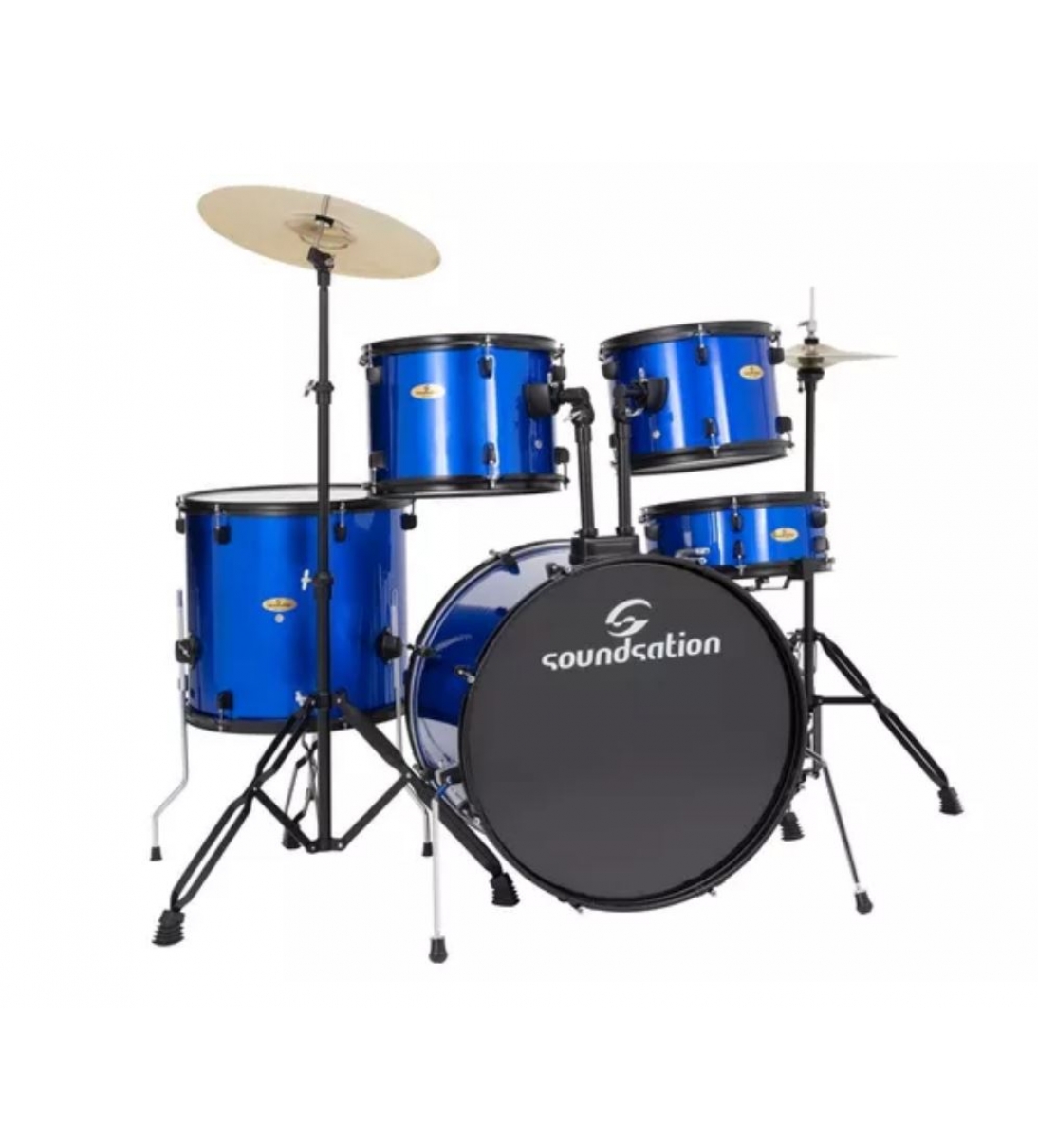 Soundstation Batteria Acustica Con Hardware E Piatti Metallic Blue La Serie Edk è IL Modello DI Batteria Entry B005So102