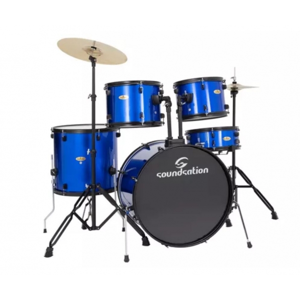 Soundstation Batteria Acustica Con Hardware E Piatti Metallic Blue La Serie Edk è IL Modello DI Batteria Entry B005So102