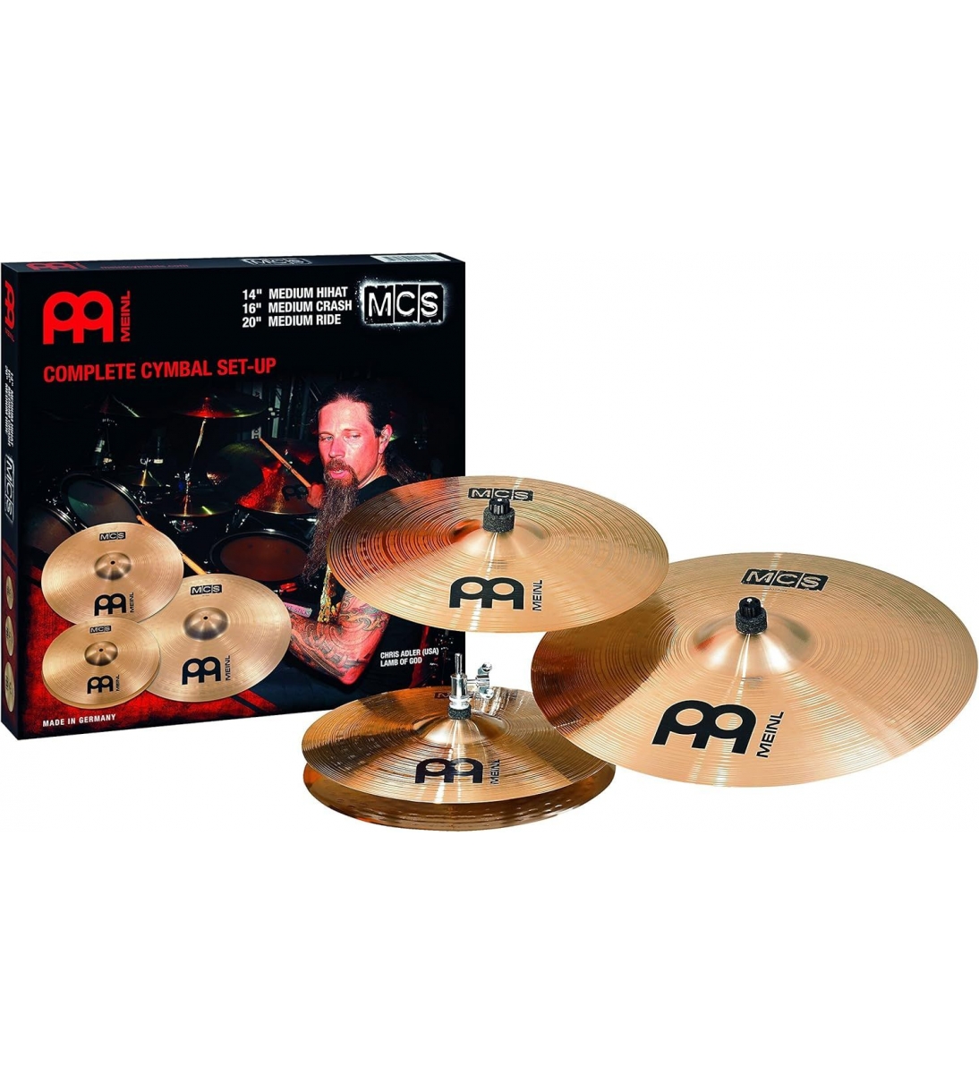 MCS-BD Piatti per batteria HiHat 14" + Crash 16" + Ride 20"